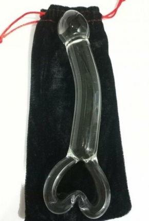 CENSAN Kalp Detayl Cam Dildo